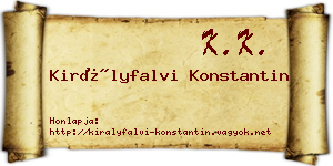 Királyfalvi Konstantin névjegykártya